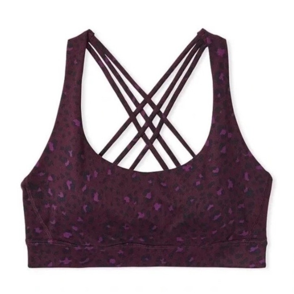 Victoria's Secret Essential Strappy Sports Bra Deep Purple Light Support M NWT